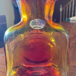 2023 Blenko 384 M mini double water spout tangerine glass